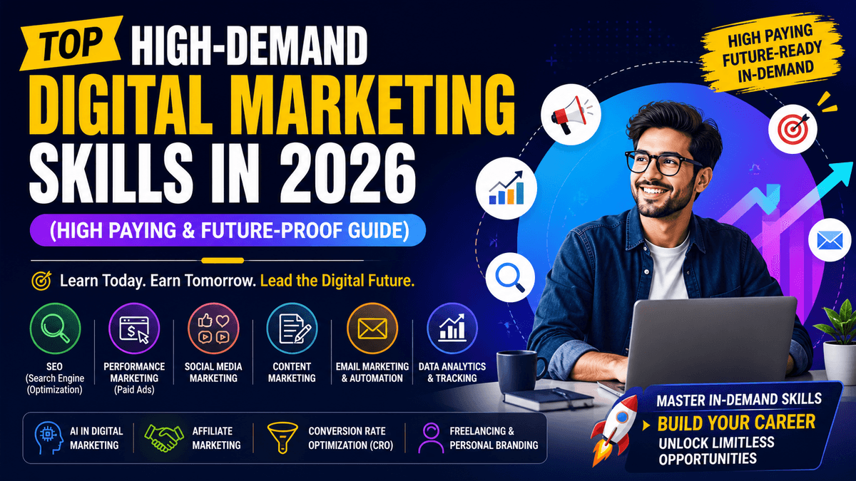 Top High-Demand Digital Marketing Skills in 2026 (High Paying & Future-Proof Guide)
